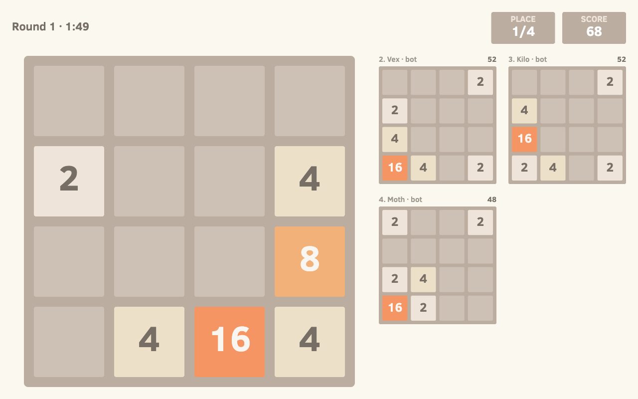 2048 Race, a moment of play